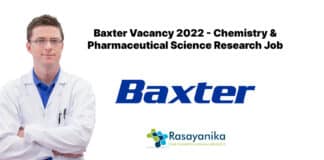 Baxter Vacancy 2022 - Chemistry & Pharmaceutical Science Research Job