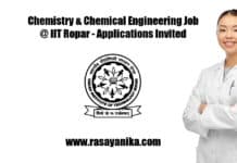Chemistry & Chemical Engineering Job @ IIT Ropar - Applications Invited