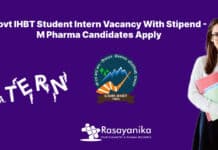 Govt IHBT Student Intern Vacancy With Stipend - M Pharma Candidates Apply