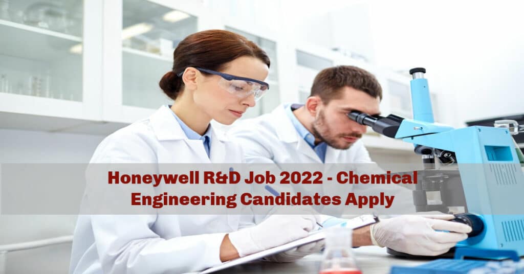 Honeywell R&D Job 2022 Chemical Engineering Apply