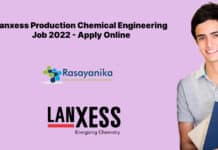 Lanxess Production Chemical Engineering Job - Apply Online