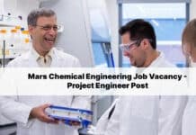 Mars Chemical Engineering Job Vacancy - Project Engineer Post