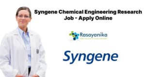 Syngene Chemical Engineering Research Job - Apply Online