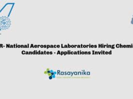 CSIR- National Aerospace Laboratories Hiring Chemistry Candidates - Applications Invited