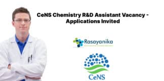 CeNS Chemistry R&D Assistant Vacancy - Applications Invited