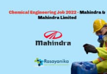 Chemical Engineering Job 2022 - Mahindra & Mahindra Limited