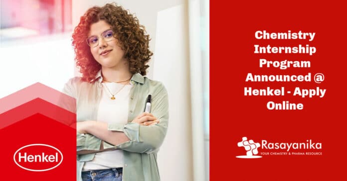 Chemistry Internship Program Announced @ Henkel - Apply Online
