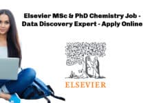 Elsevier MSc & PhD Chemistry Job - Data Discovery Expert - Apply Online