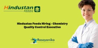 Hindustan Feeds Hiring - Chemistry Quality Control Executive