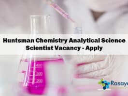 Huntsman Chemistry Analytical Science Scientist Vacancy - Apply