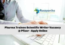 Pharma Trainee Scientific Writer Vacancy @ Pfizer - Apply Online