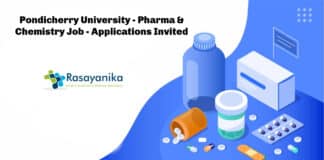 Pondicherry University - Pharma & Chemistry Job - Applications Invited