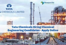 Tata Chemicals Hiring Chemical Engineering Candidates - Apply Online