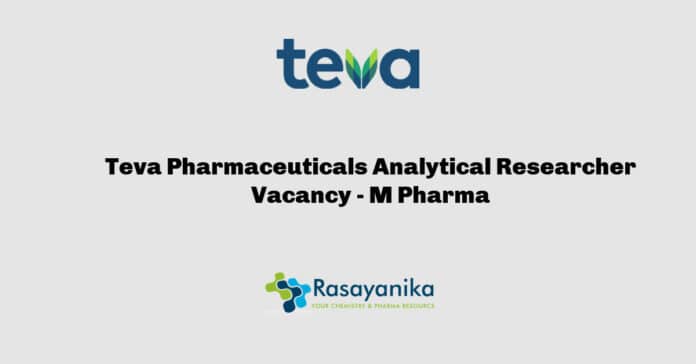 Teva Pharmaceuticals Analytical Researcher Vacancy - M Pharma