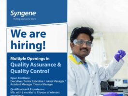 Syngene Jobs 2022 - Attend Walk-In-Drive