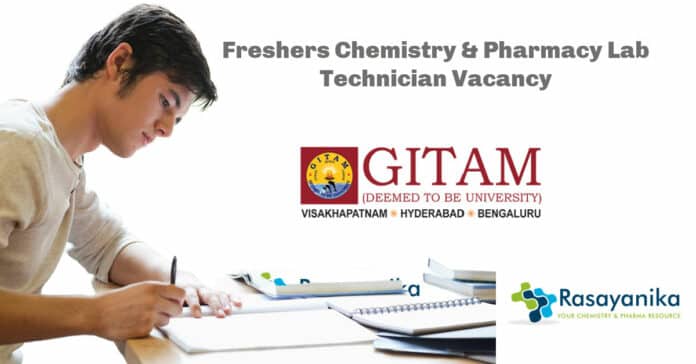 Freshers Chemistry & Pharmacy Lab Technician Vacancy - Apply Now