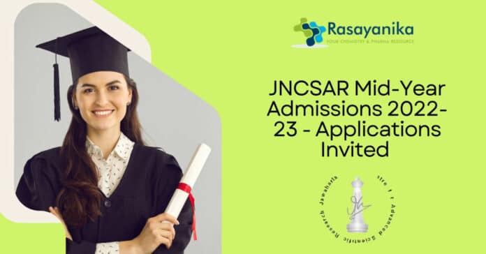 JNCSAR Mid-Year Admissions 2022-23 - Applications Invited