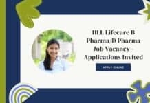 HLL Lifecare B Pharma/D Pharma Job Vacancy - Applications Invited