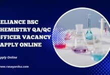 Reliance BSc Chemistry QA/QC Officer Vacancy - Apply Online
