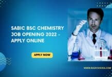 SABIC BSc Chemistry Job Opening 2022 - Apply Online