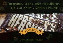 Hershey MSc & BSc Chemistry QA Vacancy - Apply Online