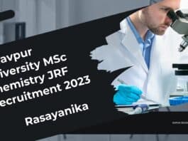 Jadavpur University MSc Chemistry JRF Recruitment 2023