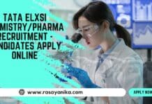 Tata Elxsi Chemistry/Pharma Recruitment - Candidates Apply Online
