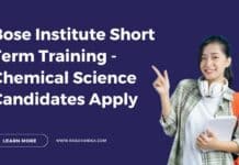 Bose Institute Short Term Training - Chemical Science Candidates Apply