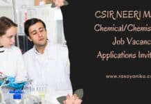CSIR NEERI MSc Chemical/Chemistry Job Vacancy - Applications Invited