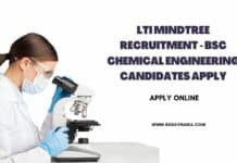 LTI Mindtree Recruitment - BSc Chemical Engineering Candidates Apply