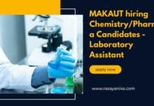 MAKAUT hiring Chemistry/Pharma Candidates - Laboratory Assistant