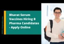 Bharat Serum Vaccines Hiring B Pharma Candidates - Apply Online