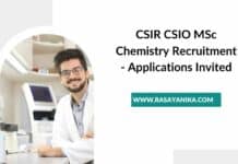 CSIR CSIO MSc Chemistry Recruitment - Applications Invited