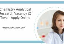 Chemistry Analytical Research Vacancy @ Teva - Apply Online