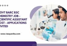 Govt BARC BSc Chemistry Job - Scientific Assistant Post - Applications Invited