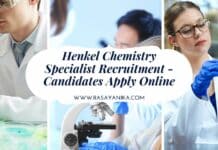 Henkel Chemistry Specialist Recruitment - Candidates Apply Online