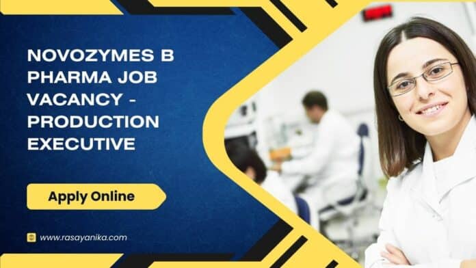 Novozymes B Pharma Job Vacancy - Production Executive