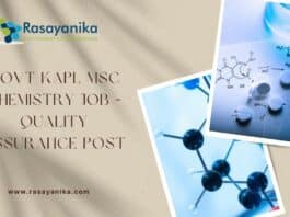 Govt KAPL MSc Chemistry Job - Quality Assurance Post