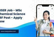 NISER Job - MSc Chemical Science JRF Post - Apply Now