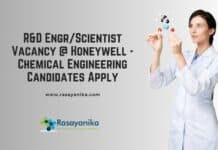 R&D Engr/Scientist Vacancy @ Honeywell - Chemical Engineering