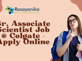 Sr. Associate Scientist Job @ Colgate - Apply Online