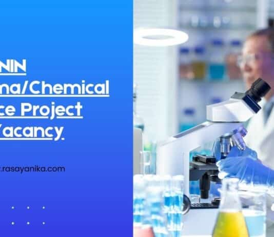 ICMR NIN Pharma/Chemical Science Project SRF Vacancy