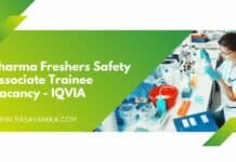 Pharma Freshers Safety Associate Trainee Vacancy - IQVIA