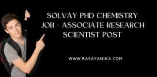 Solvay PhD Chemistry Job - Associate Research Scientist Post