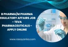 B Pharma/M Pharma Regulatory Affairs Job - Teva Pharmaceuticals - Apply Online