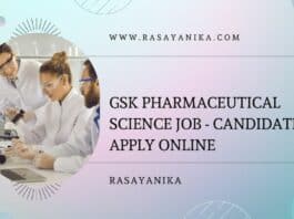 GSK Pharmaceutical Science Job - Candidates Apply Online