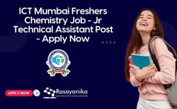 ICT Mumbai Freshers Chemistry Job - Jr Technical Assistant Post - Apply Now