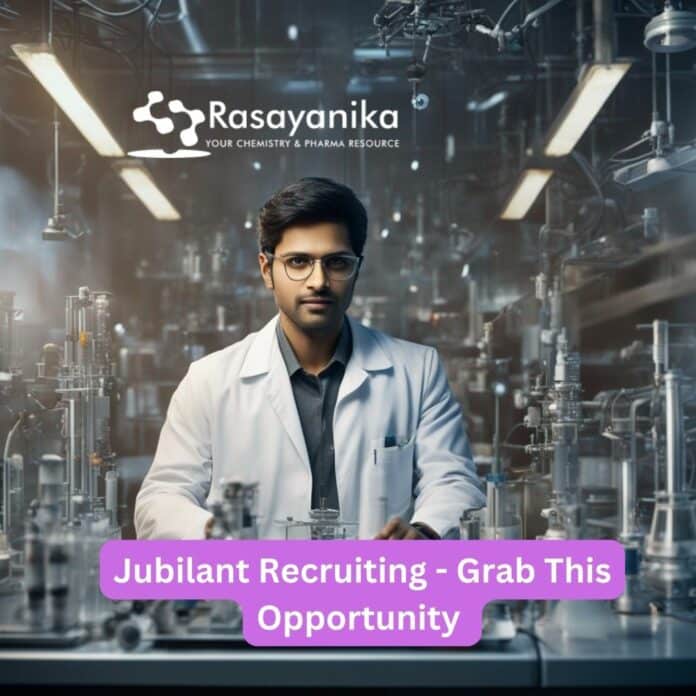 Jubilant Recruiting MSc Chemistry Candidates For Research Associate Post