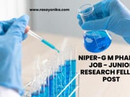NIPER-G M Pharma Job - Junior Research Fellow Post