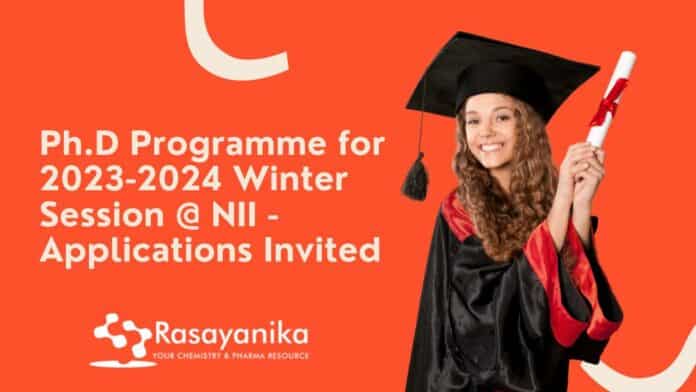 Ph.D Programme for 2023-2024 Winter Session @ NII - Applications Invited